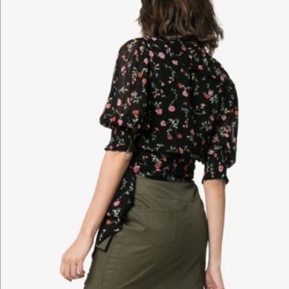 Ganni Georgette Wrap Top - Elm Floral - Picture 2 of 8